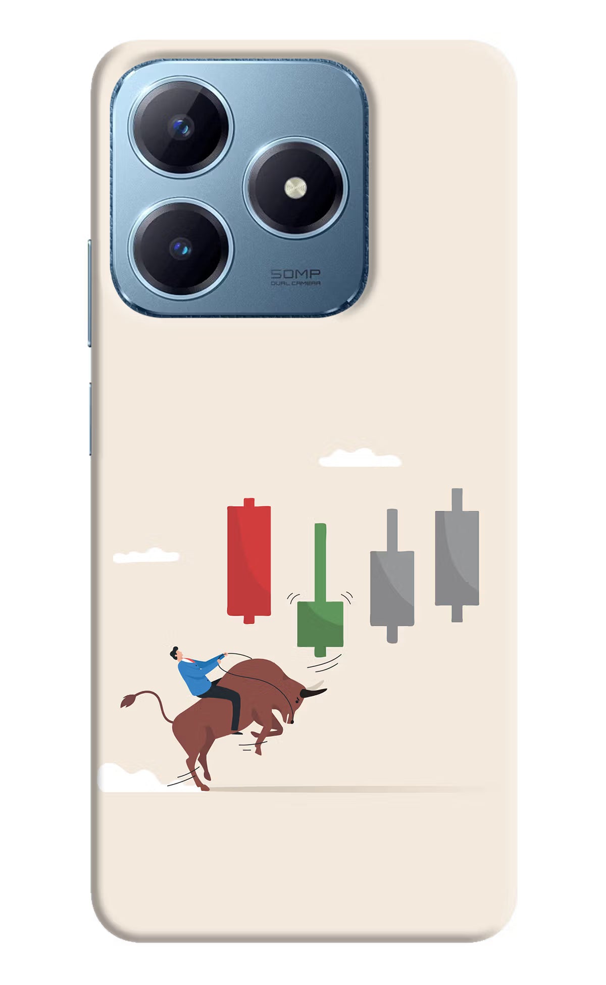 Bull Trading Momentum Realme Narzo N63 Hard Case Back Cover by Casekaro
