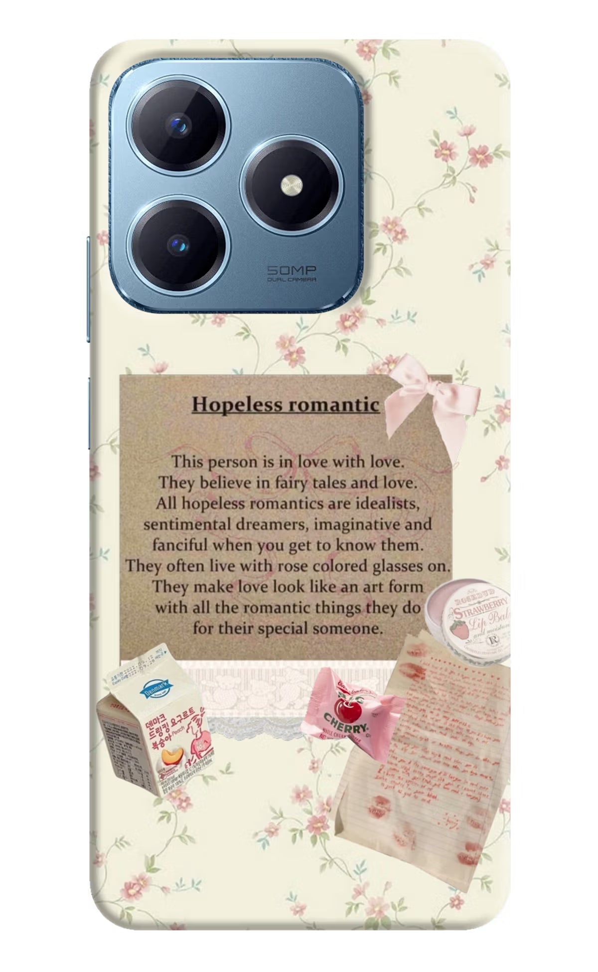 Hopeless Romantic Realme Narzo N63 Hard Case Back Cover by Casekaro