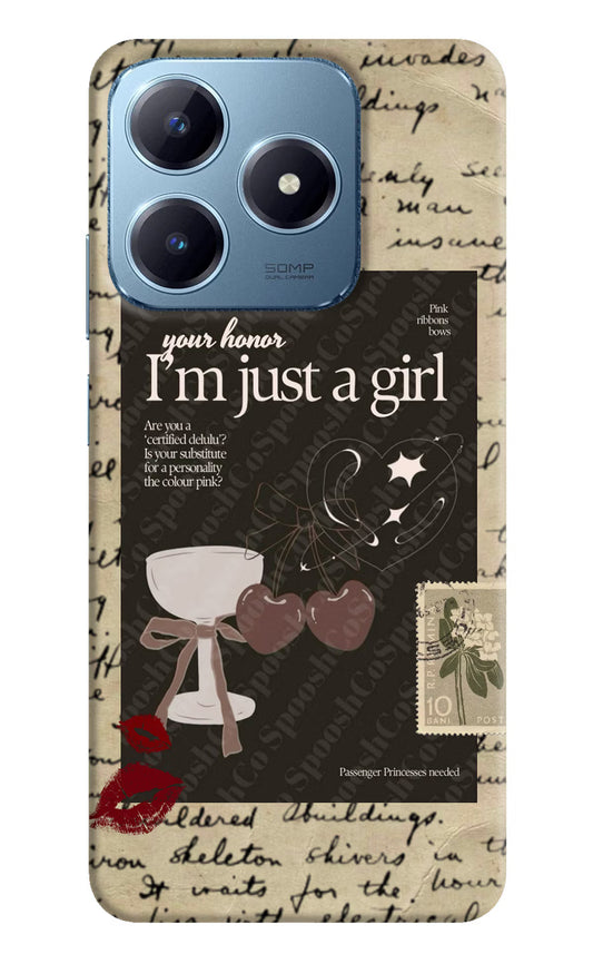 I am just a girl Realme Narzo N63 Hard Case Back Cover by Casekaro