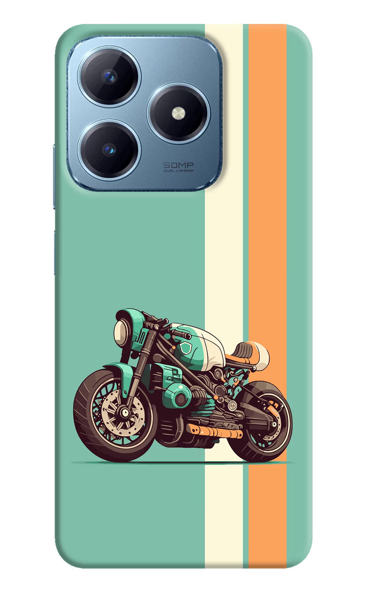 Striped Moto Drift Realme Narzo N63 Hard Case Back Cover by Casekaro