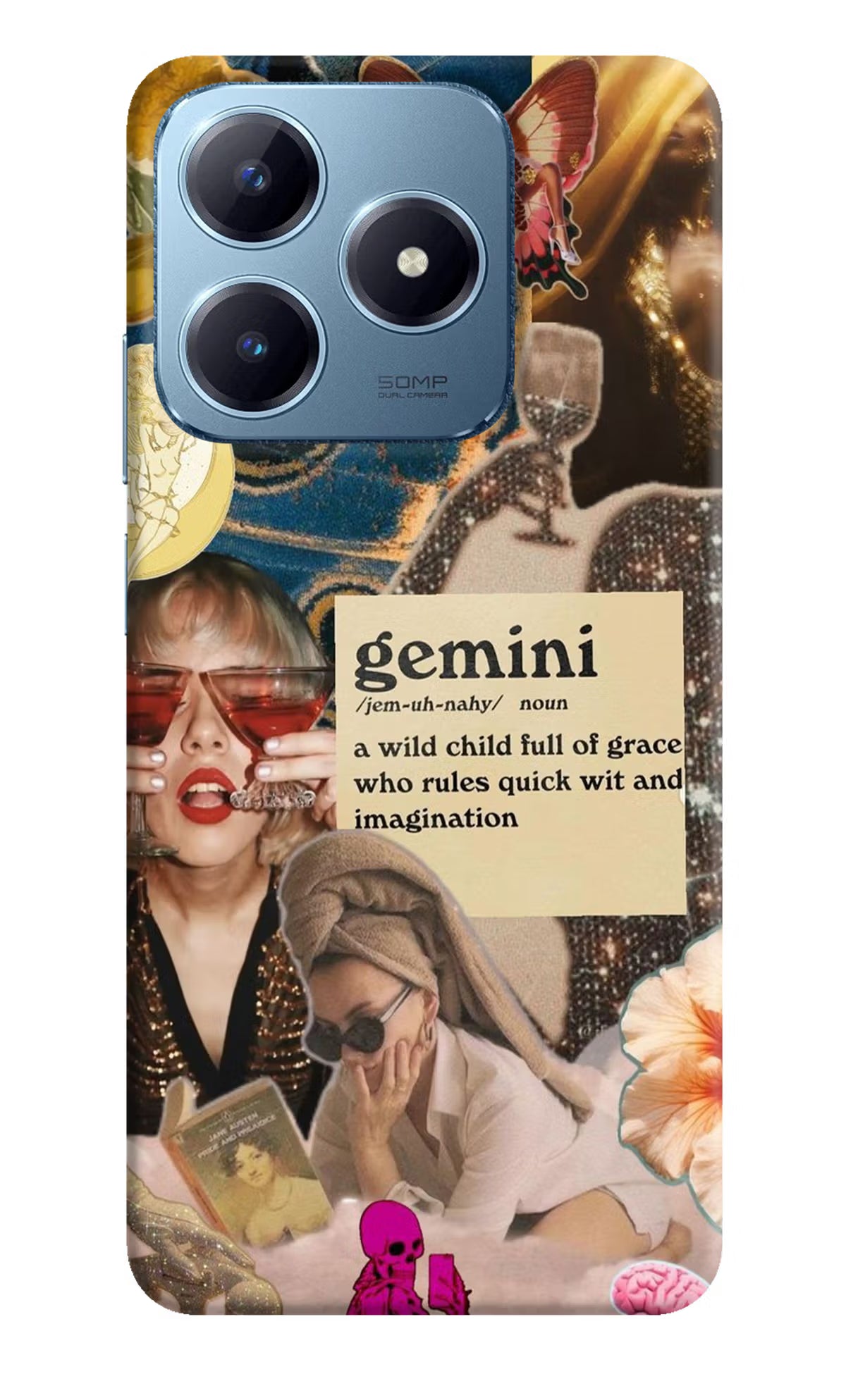 Gemini Zodiac Realme Narzo N63 Hard Case Back Cover by Casekaro