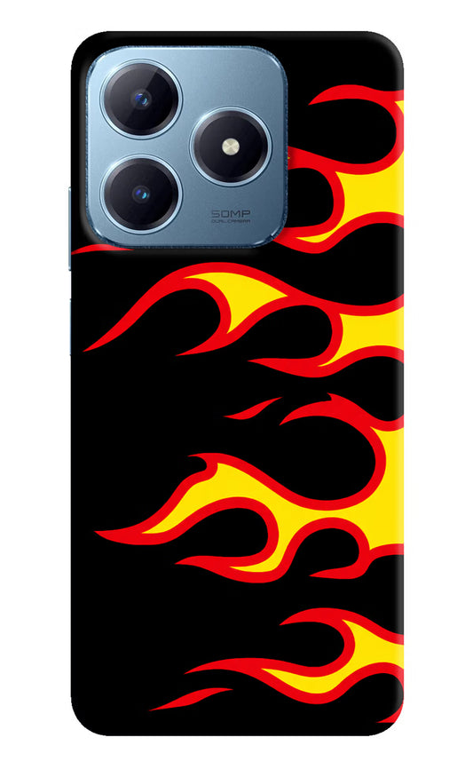 Side Sweep Flames Realme Narzo N63 Hard Case Back Cover by Casekaro