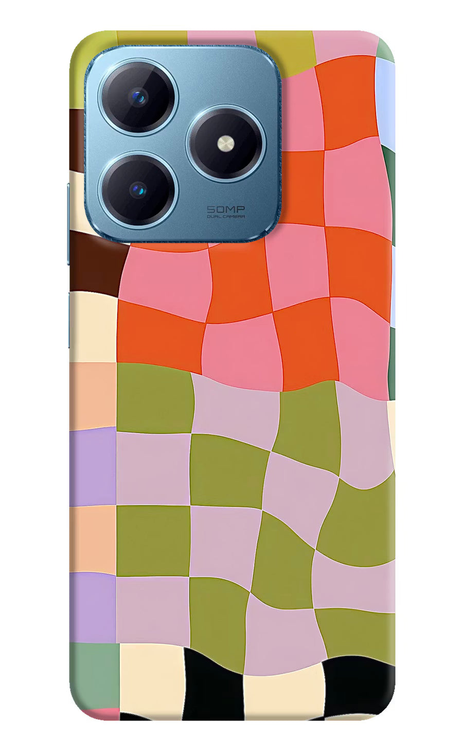 Wavy Grid Realme Narzo N63 Back Cover, Hard case