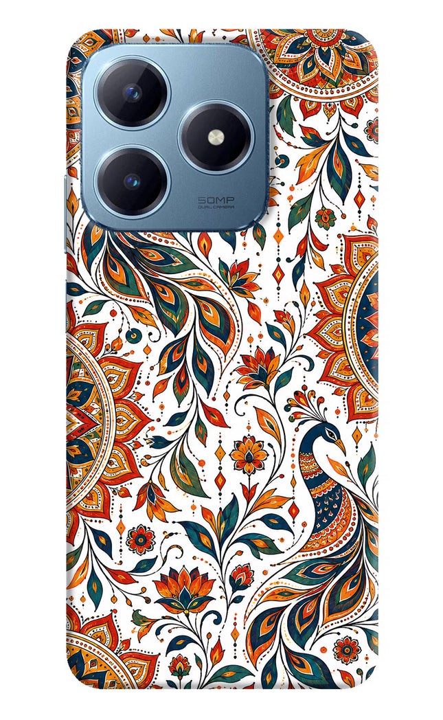 White Mayura Realme Narzo N63 Hard Case Back Cover by Casekaro
