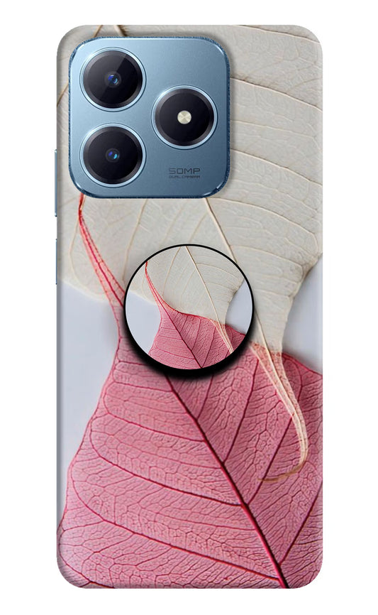 White Pink Leaf Realme Narzo N63 Pop Case by Casekaro