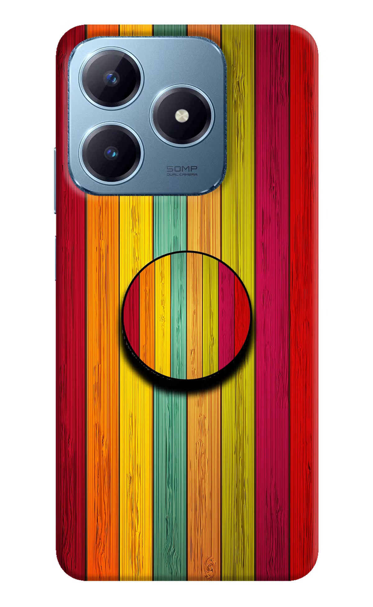 Multicolor Wooden Realme Narzo N63 Pop Case by Casekaro