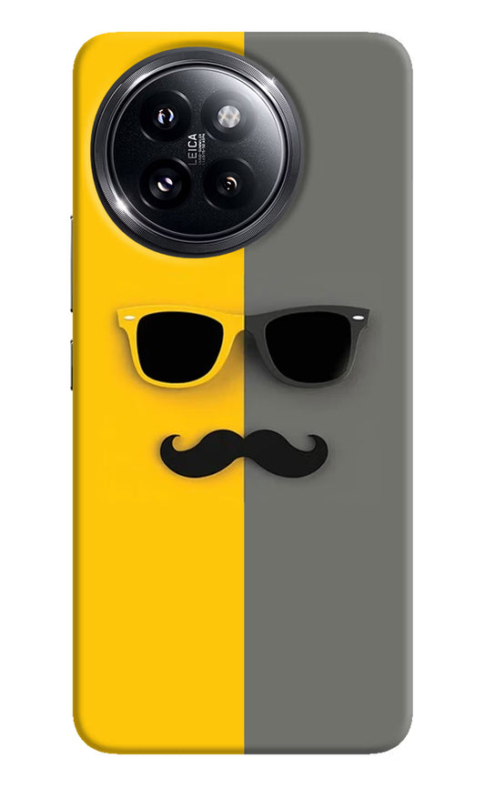 Sunglasses with Mustache Xiaomi 14 Civi Hard Case Back Cover by Casekaro