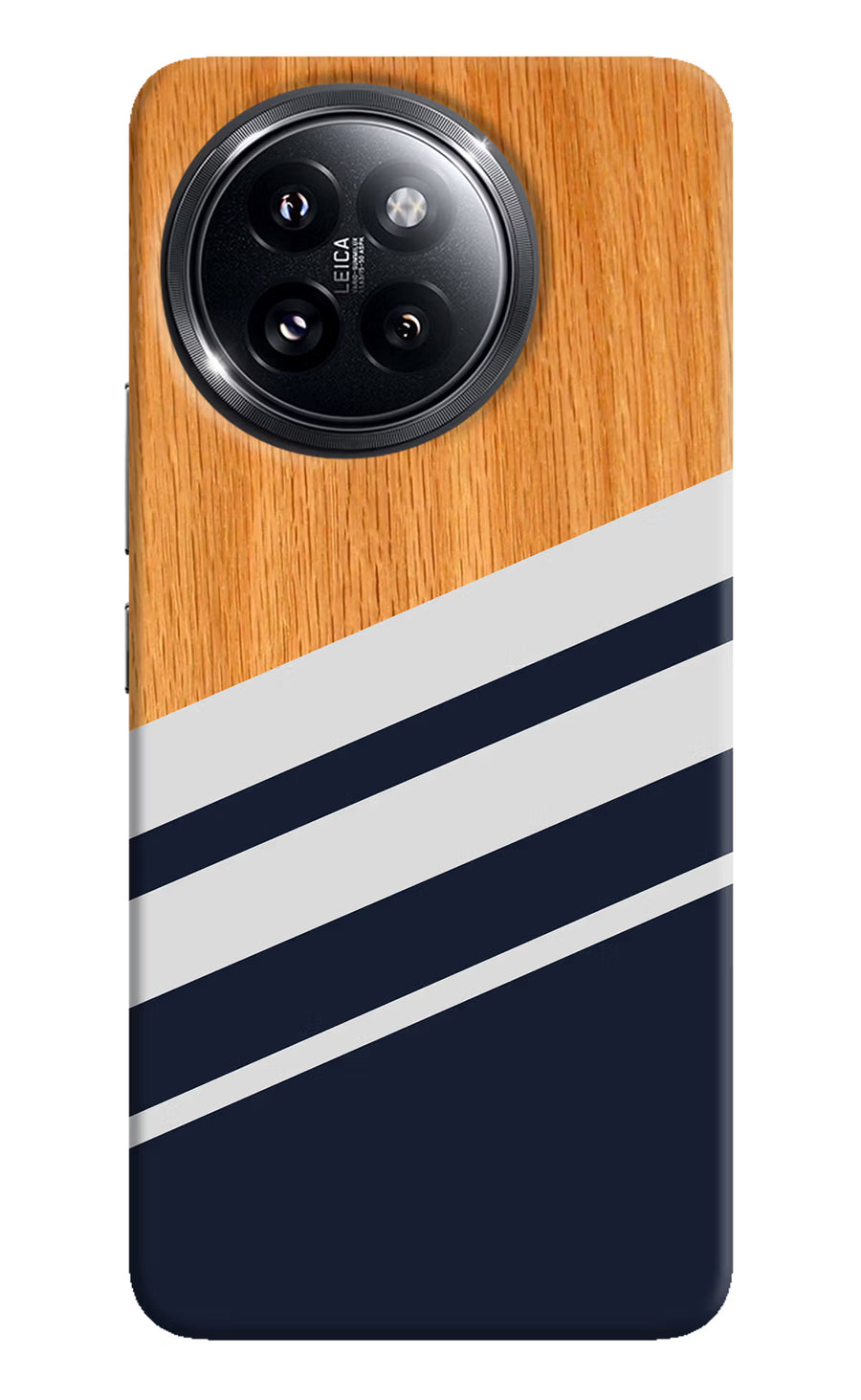 Blue and white wooden Xiaomi 14 Civi Back Cover, Hard case