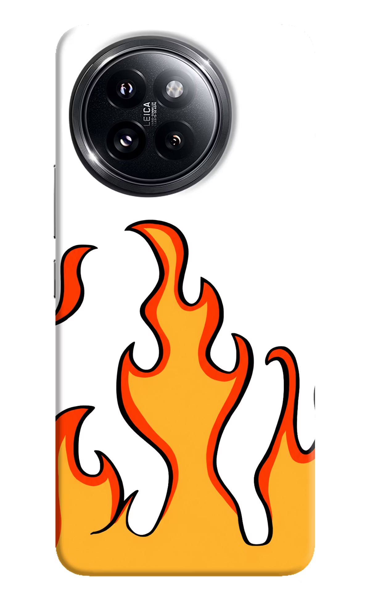 Fired Up – White Xiaomi 14 Civi Hard Case Back Cover by Casekaro