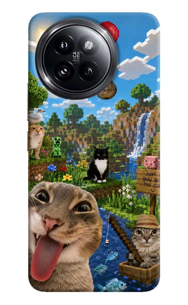 Minecraft Cat Chaos Xiaomi 14 Civi Hard Case Back Cover by Casekaro