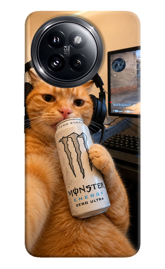 Gamer Cat Energy Xiaomi 14 Civi Hard Case Back Cover by Casekaro