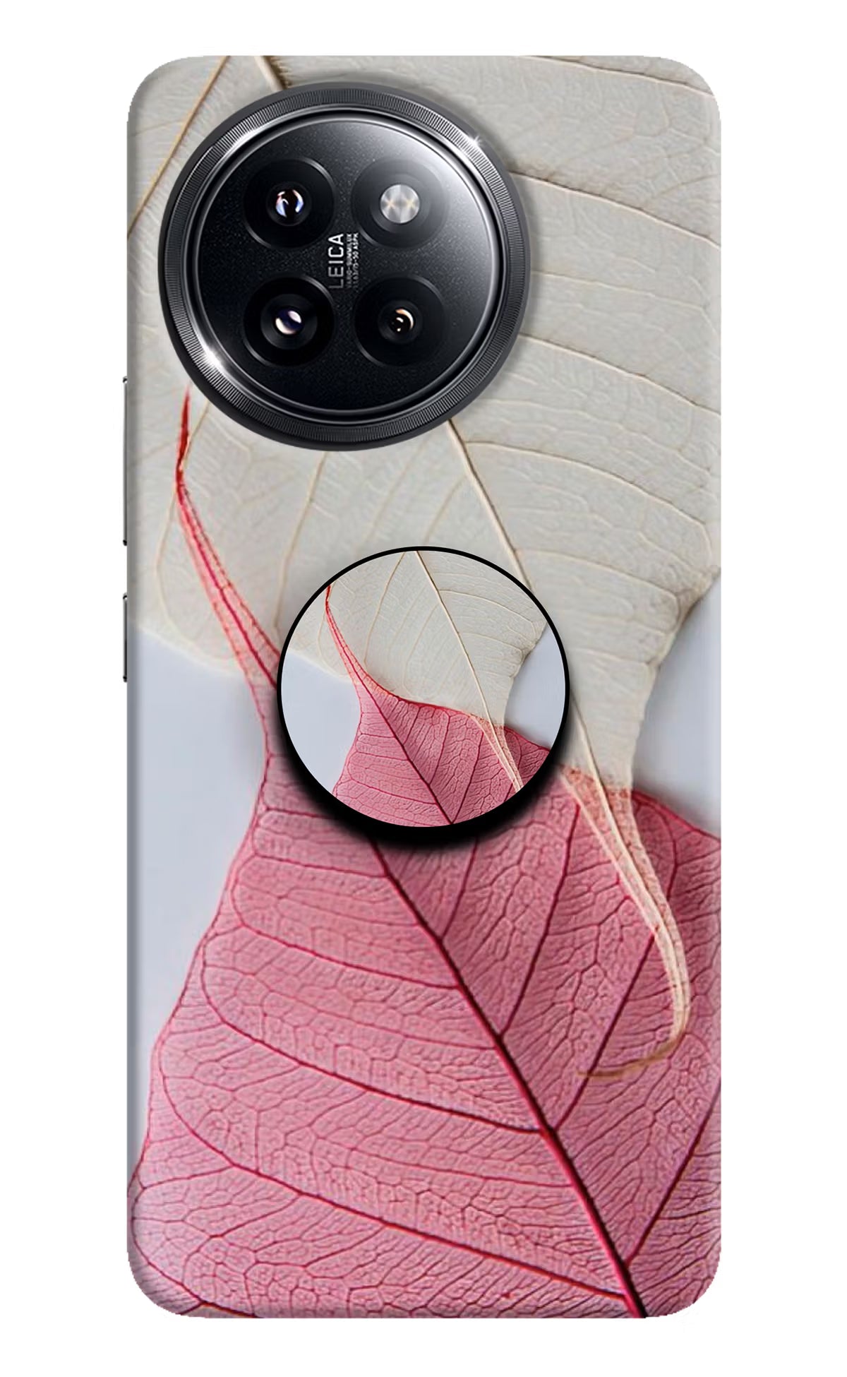 White Pink Leaf Xiaomi 14 Civi Pop Case by Casekaro