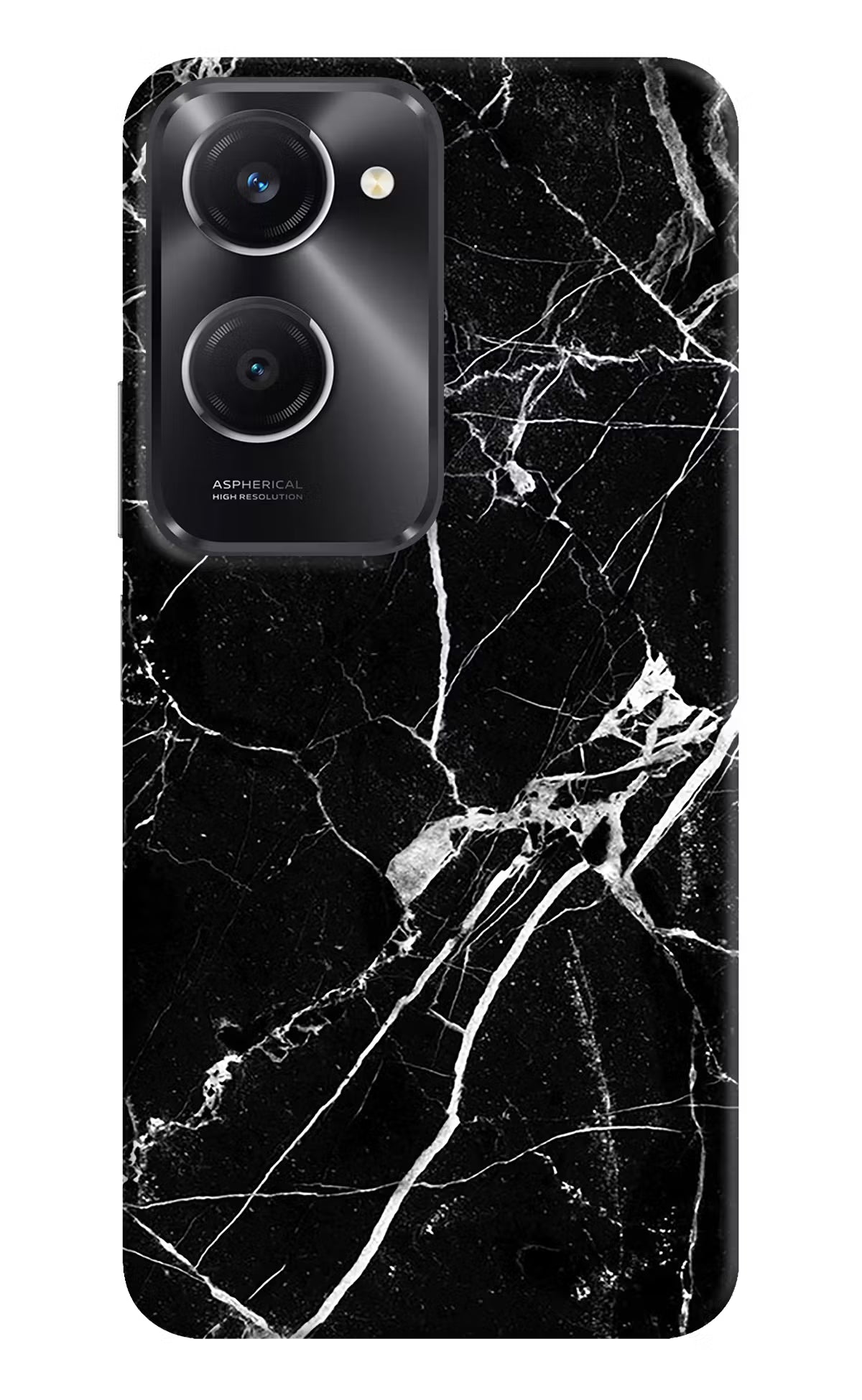 Black Marble Pattern Vivo T3 Lite 5G Hard Case Back Cover by Casekaro