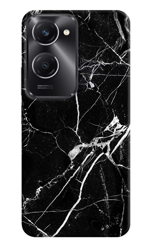 Black Marble Pattern Vivo T3 Lite 5G Hard Case Back Cover by Casekaro