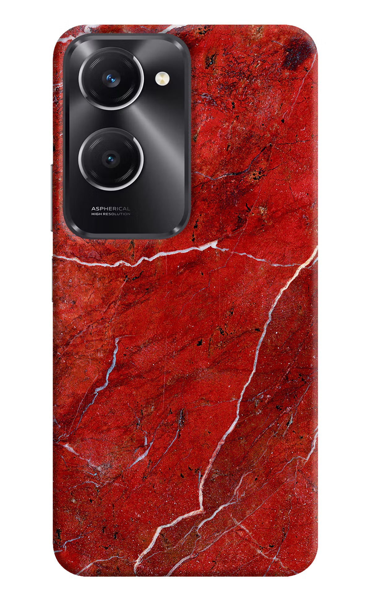 Red Marble Design Vivo T3 Lite 5G Hard Case Back Cover by Casekaro