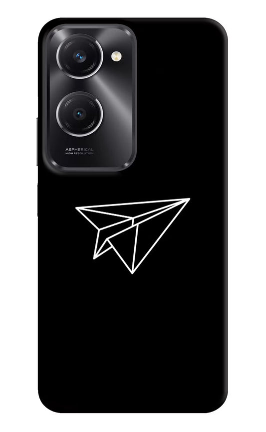 Paper Plane White Vivo T3 Lite 5G Hard Case Back Cover by Casekaro