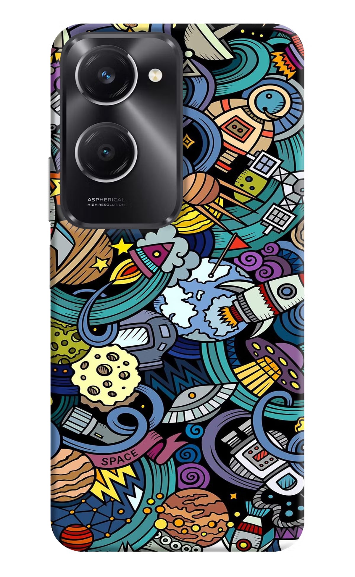 Space Abstract Vivo T3 Lite 5G Hard Case Back Cover by Casekaro