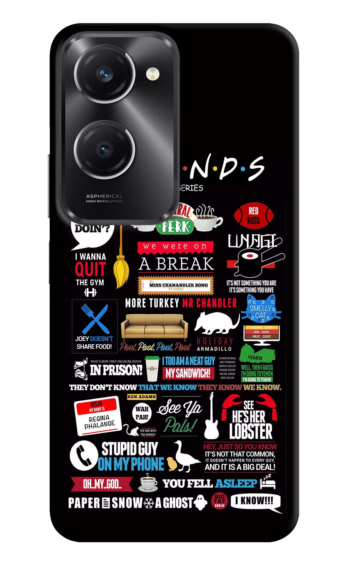 FRIENDS Vivo T3 Lite 5G Hard Case Back Cover by Casekaro