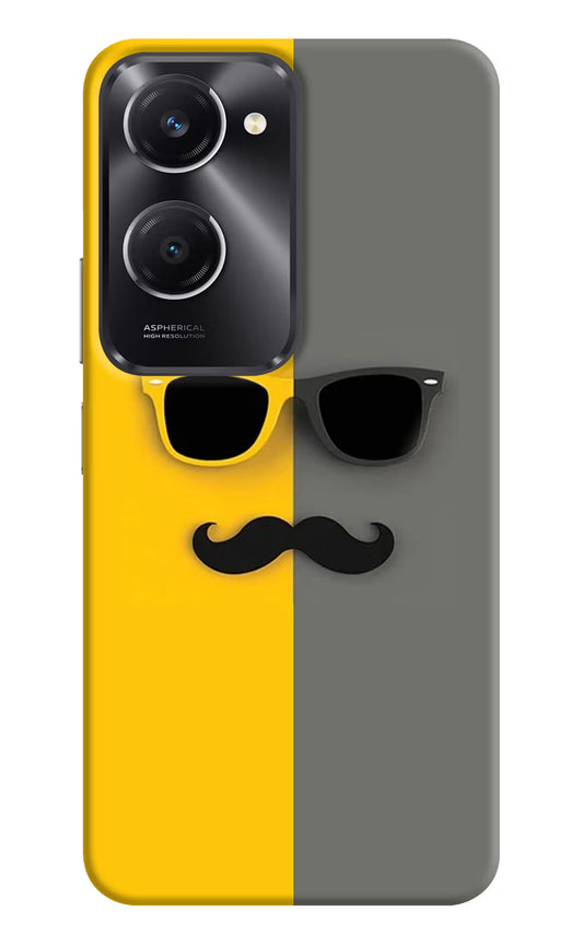 Sunglasses with Mustache Vivo T3 Lite 5G Hard Case Back Cover by Casekaro
