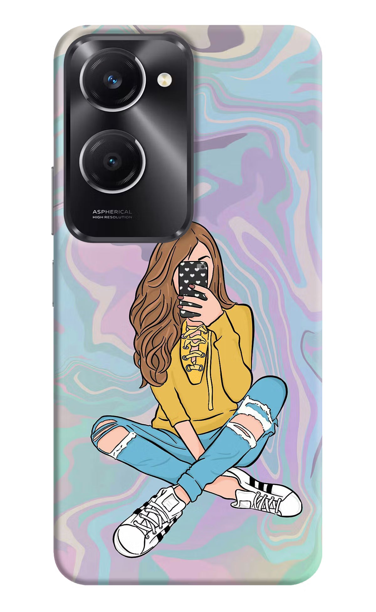 Selfie Girl Vivo T3 Lite 5G Hard Case Back Cover by Casekaro