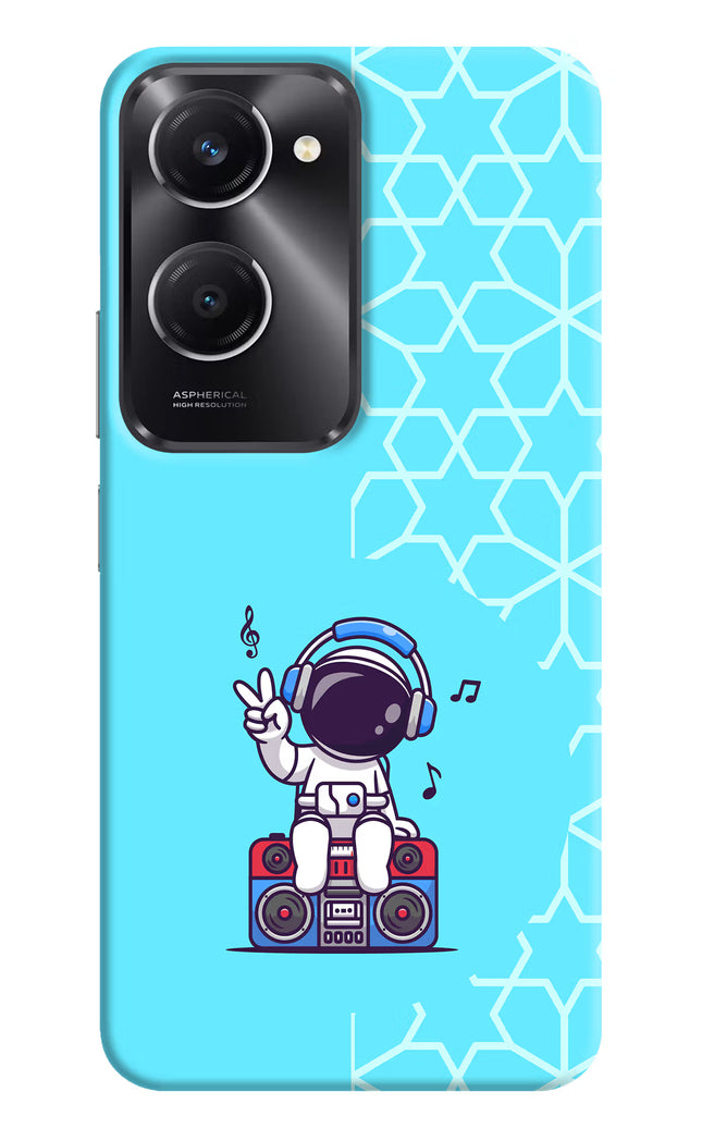 Cute Astronaut Chilling Vivo T3 Lite 5G Hard Case Back Cover by Casekaro