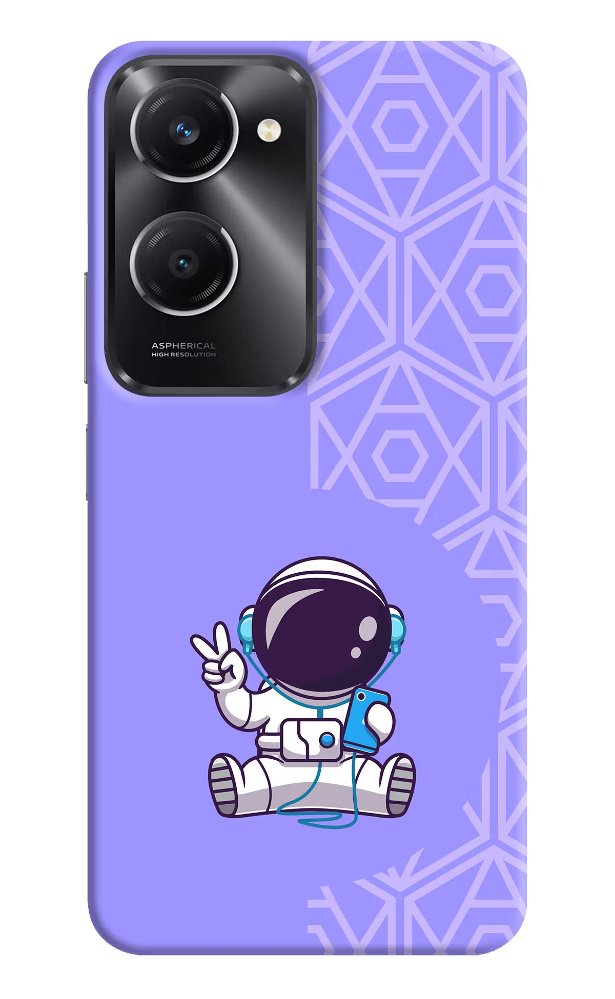 Cute Astronaut Chilling Vivo T3 Lite 5G Hard Case Back Cover by Casekaro