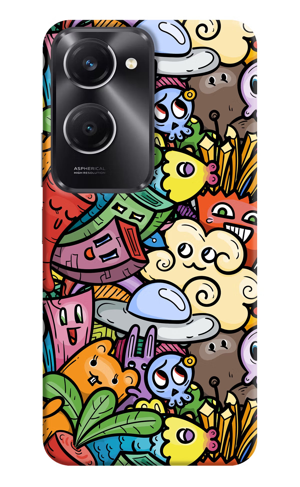 Veggie Doodle Vivo T3 Lite 5G Hard Case Back Cover by Casekaro