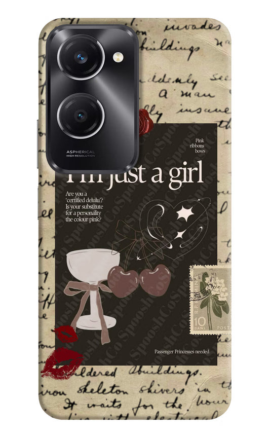 I am just a girl Vivo T3 Lite 5G Hard Case Back Cover by Casekaro