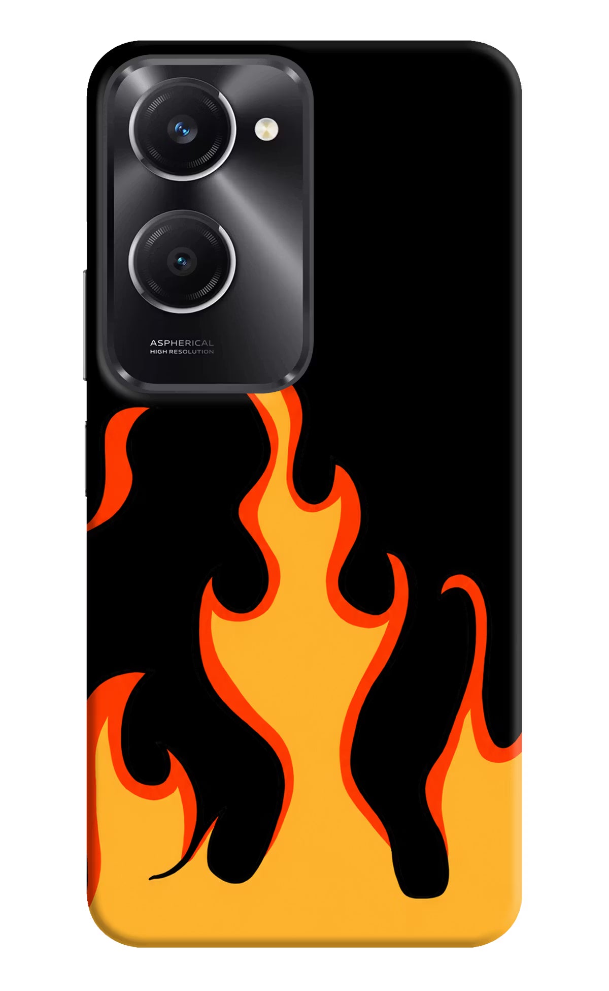 Fired Up – Black Vivo T3 Lite 5G Hard Case Back Cover by Casekaro
