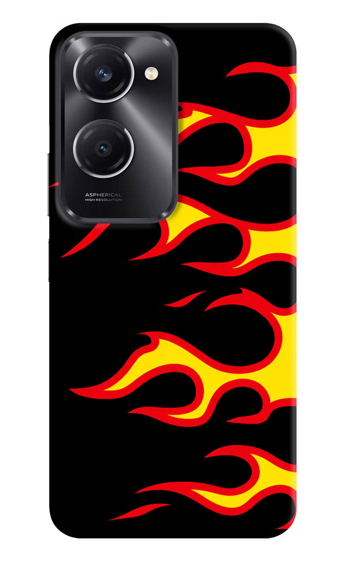 Side Sweep Flames Vivo T3 Lite 5G Hard Case Back Cover by Casekaro