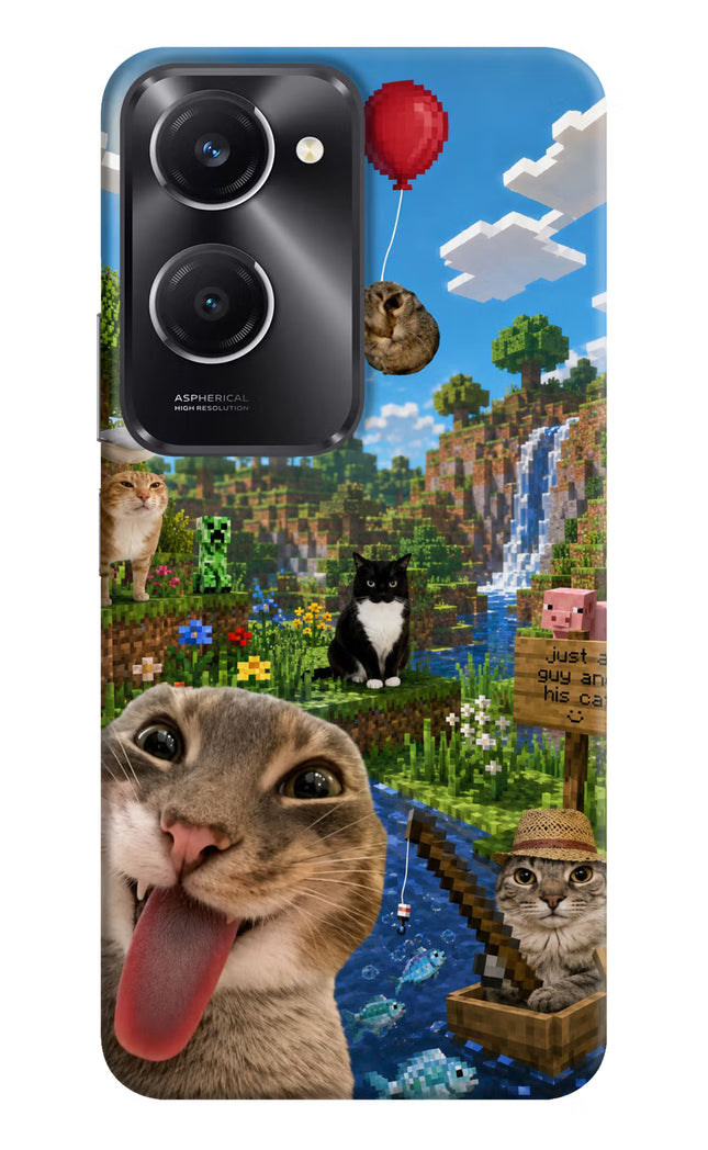 Minecraft Cat Chaos Vivo T3 Lite 5G Hard Case Back Cover by Casekaro