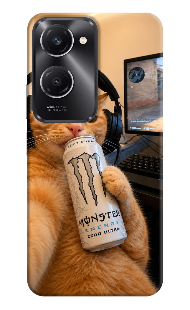 Gamer Cat Energy Vivo T3 Lite 5G Hard Case Back Cover by Casekaro