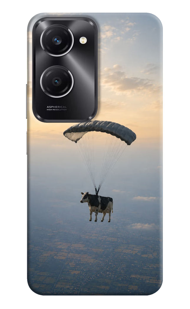 Skydiving Cow Vivo T3 Lite 5G Hard Case Back Cover by Casekaro
