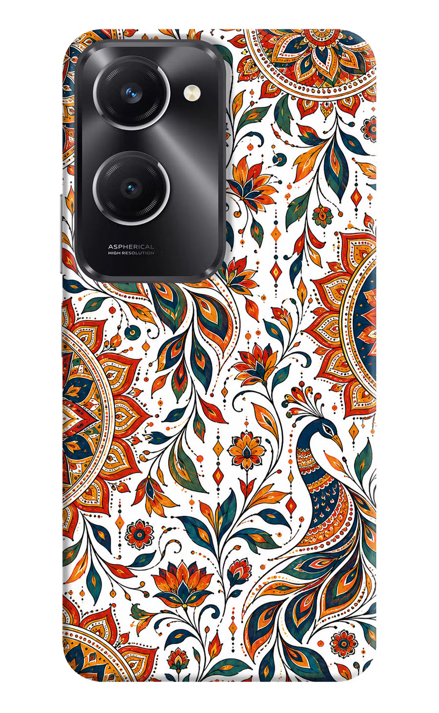 White Mayura Vivo T3 Lite 5G Back Cover, Hard case