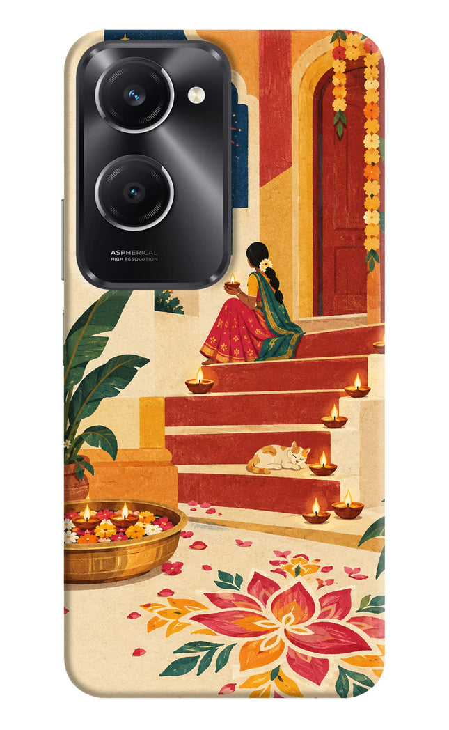 Diwali Rangoli Vivo T3 Lite 5G Hard Case Back Cover by Casekaro