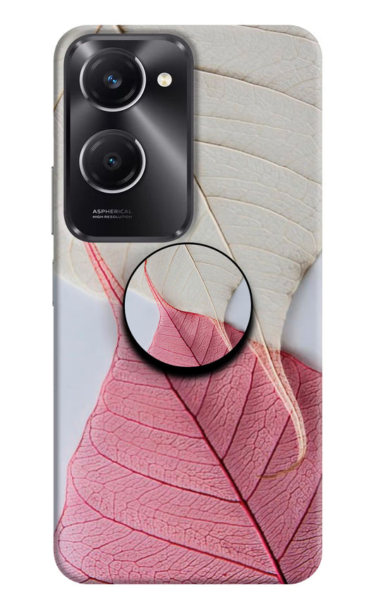 White Pink Leaf Vivo T3 Lite 5G Pop Case by Casekaro