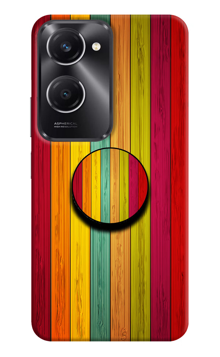 Multicolor Wooden Vivo T3 Lite 5G Pop Case, Hard case