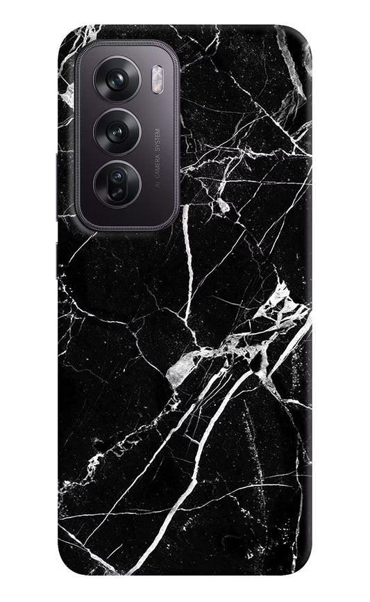 Black Marble Pattern Oppo Reno12 Pro 5G Hard Case Back Cover by Casekaro