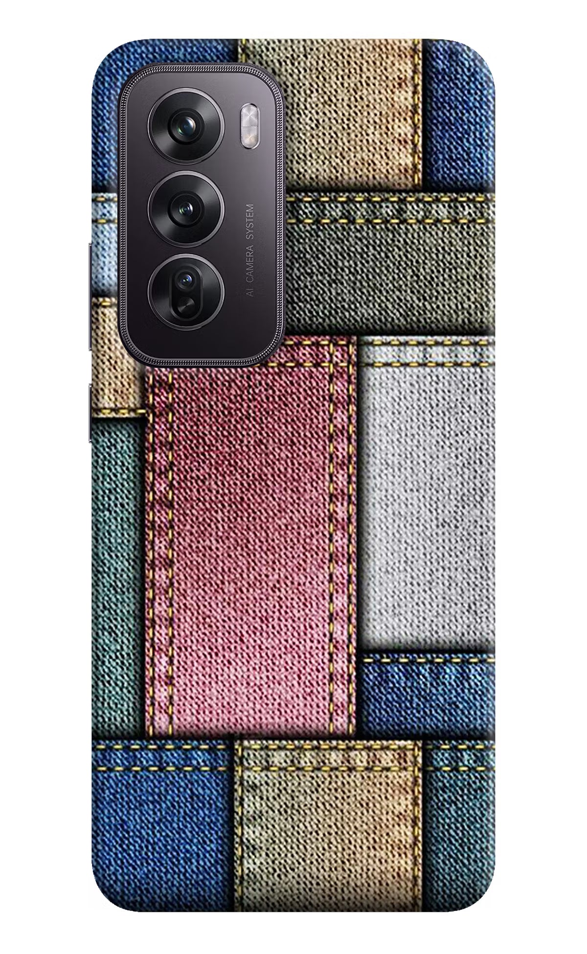 Multicolor Jeans Oppo Reno12 Pro 5G Hard Case Back Cover by Casekaro