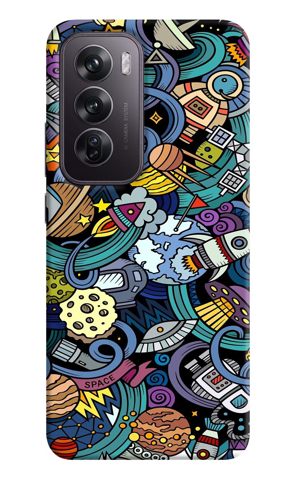 Space Abstract Oppo Reno12 Pro 5G Hard Case Back Cover by Casekaro