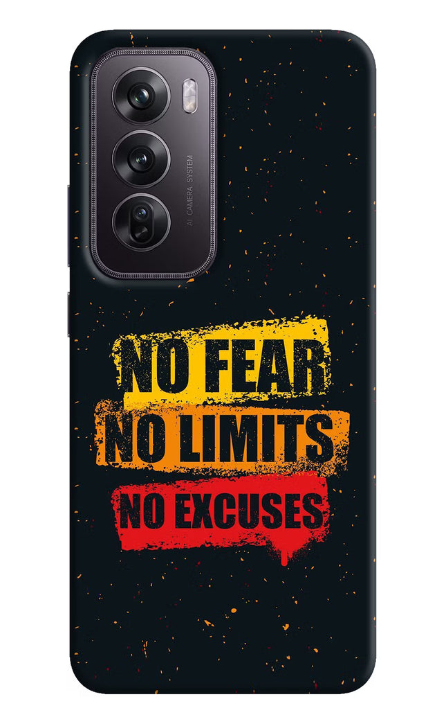 No Fear No Limits No Excuse Oppo Reno12 Pro 5G Hard Case Back Cover by Casekaro