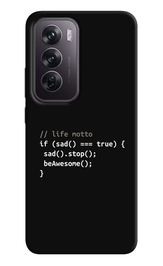 Life Motto Code Oppo Reno12 Pro 5G Hard Case Back Cover by Casekaro