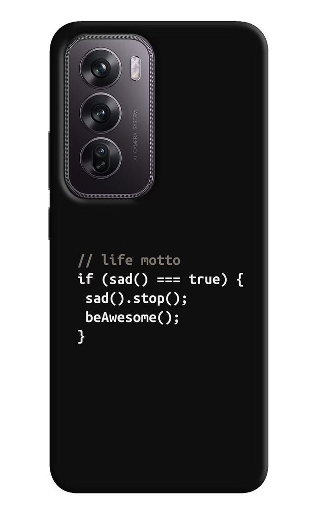 Life Motto Code Oppo Reno12 Pro 5G Hard Case Back Cover by Casekaro