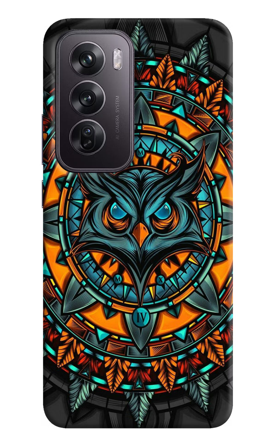 Angry Owl Art Oppo Reno12 Pro 5G Back Cover, Hard case