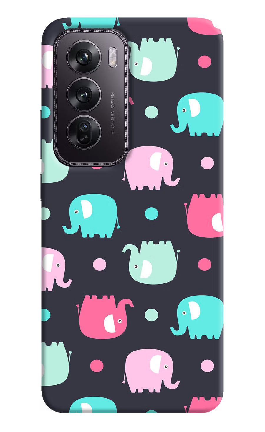 Elephants Oppo Reno12 Pro 5G Back Cover, Hard case