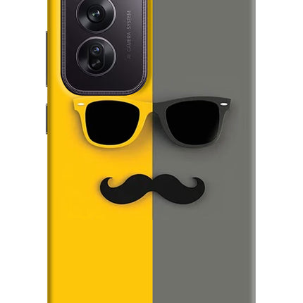 Sunglasses with Mustache Oppo Reno12 Pro 5G Hard Case Back Cover by Casekaro