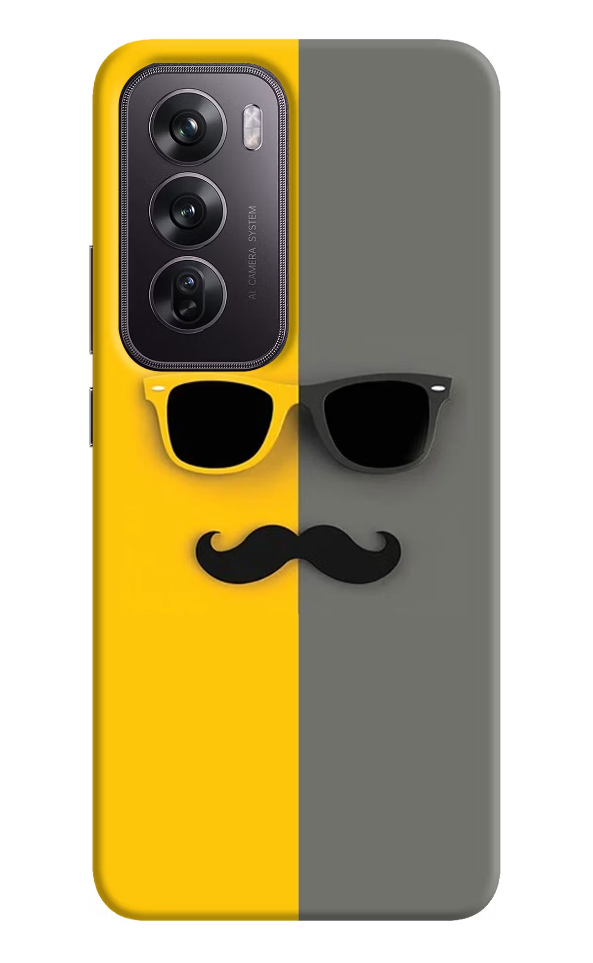 Sunglasses with Mustache Oppo Reno12 Pro 5G Hard Case Back Cover by Casekaro