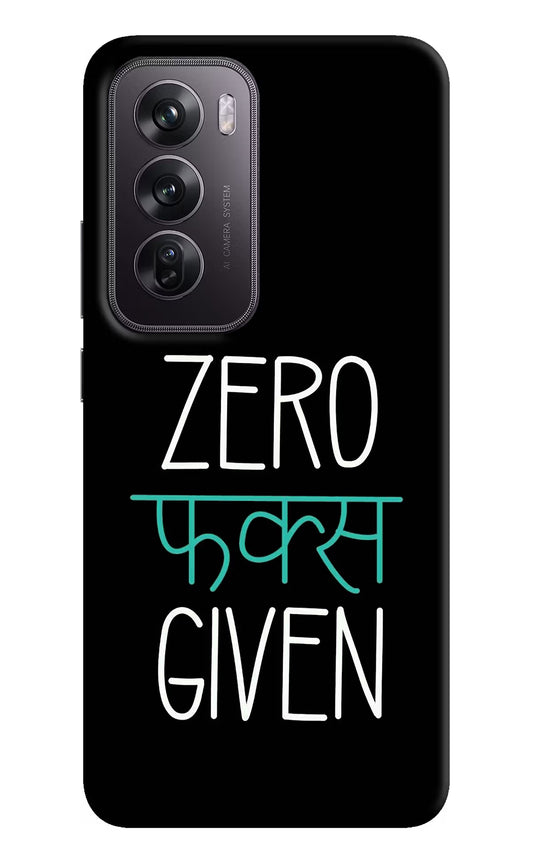 Zero Fucks Given Oppo Reno12 Pro 5G Hard Case Back Cover by Casekaro