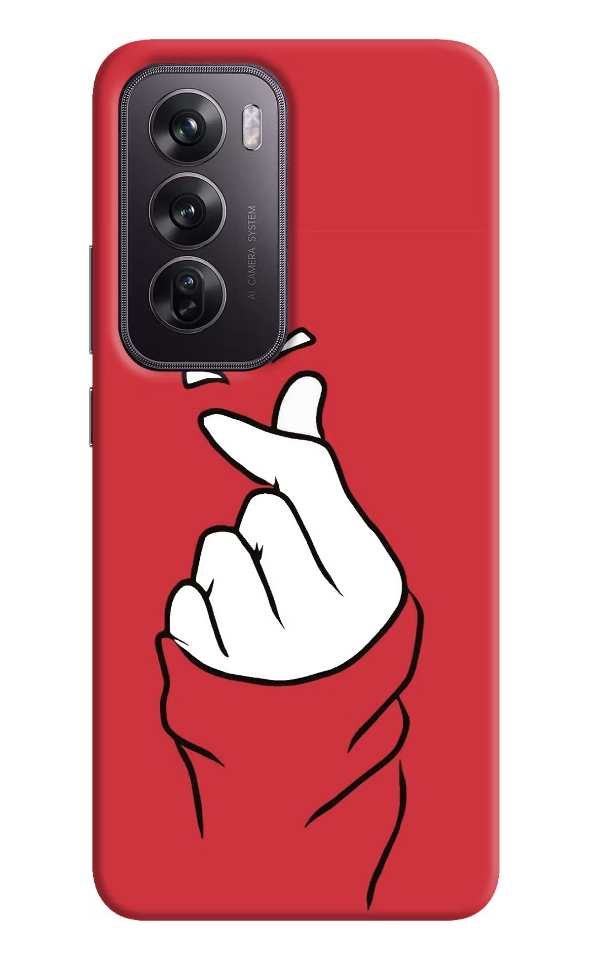 Korean Love Sign Oppo Reno12 Pro 5G Hard Case Back Cover by Casekaro