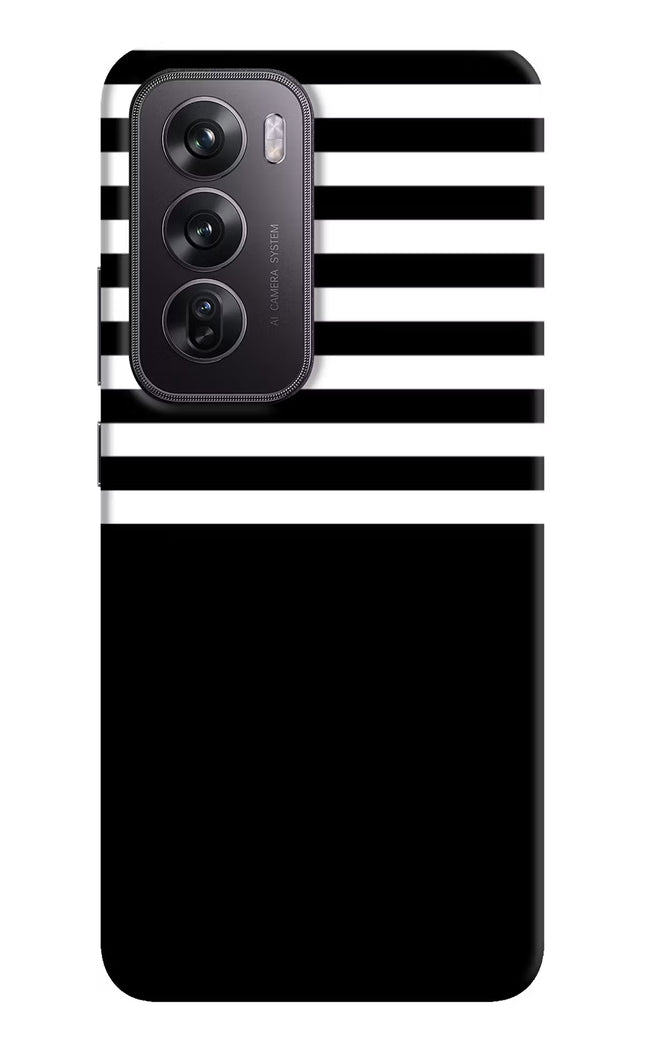 Black and White Print Oppo Reno12 Pro 5G Hard Case Back Cover by Casekaro